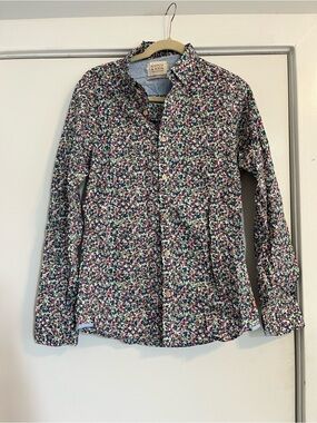 Scotch & Soda Floral button up White, Pink, Green & Navy Blue size small
